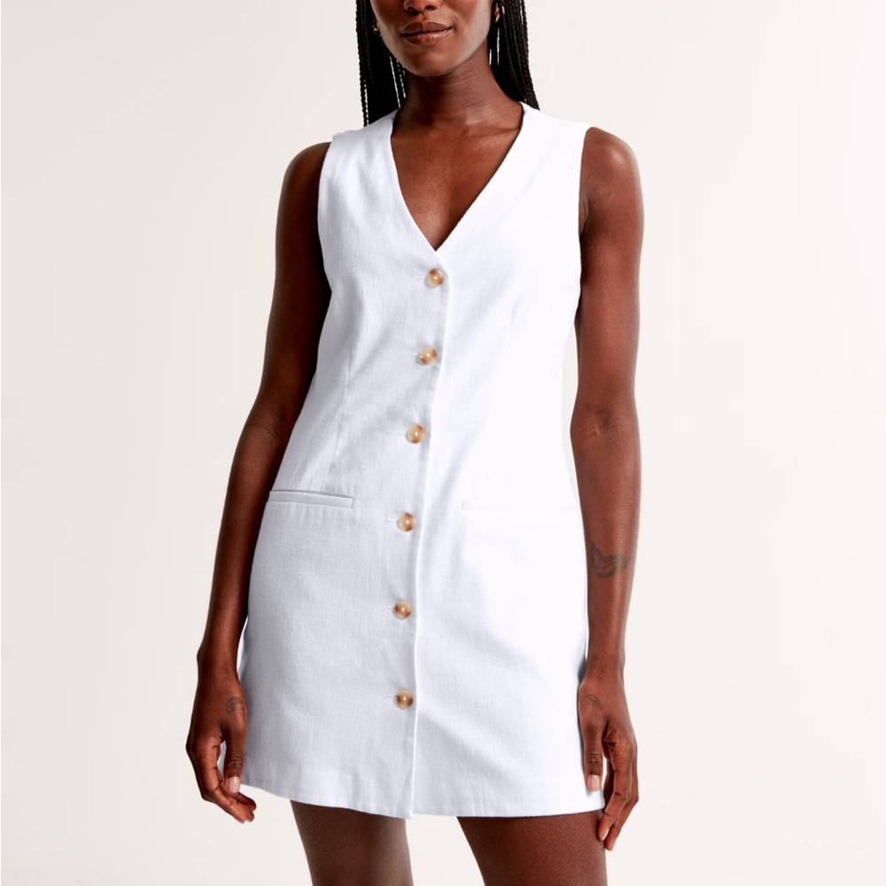 Abercrombie Mara Linen-Blend Vest Mini Dress